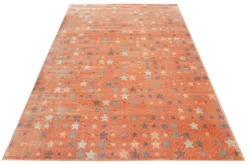 Kinderzimmer Teppich 160x230 Orange Kleine Sterne