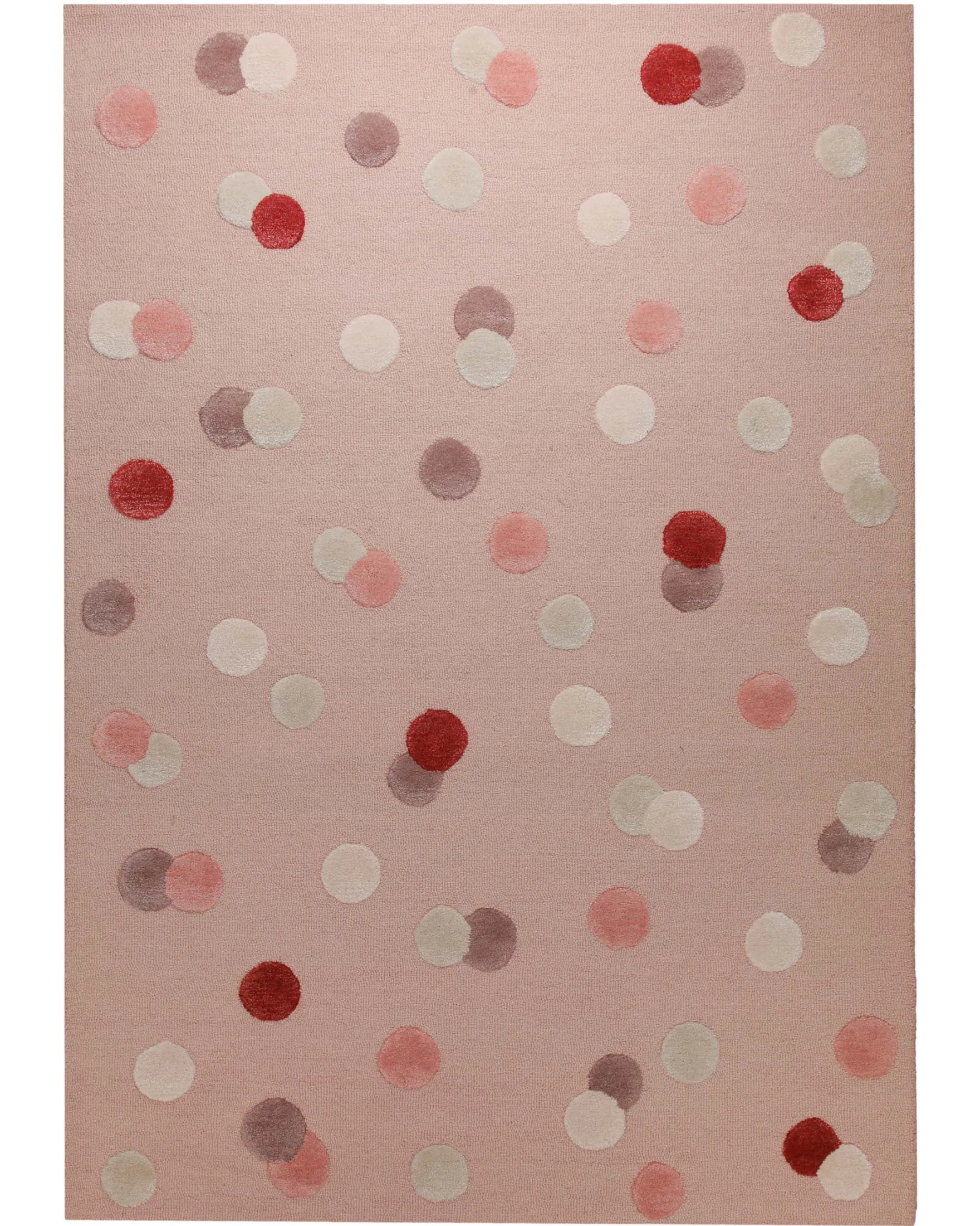 Konfetti auf Blush - Handtuft Wolle 160 x 230 cm