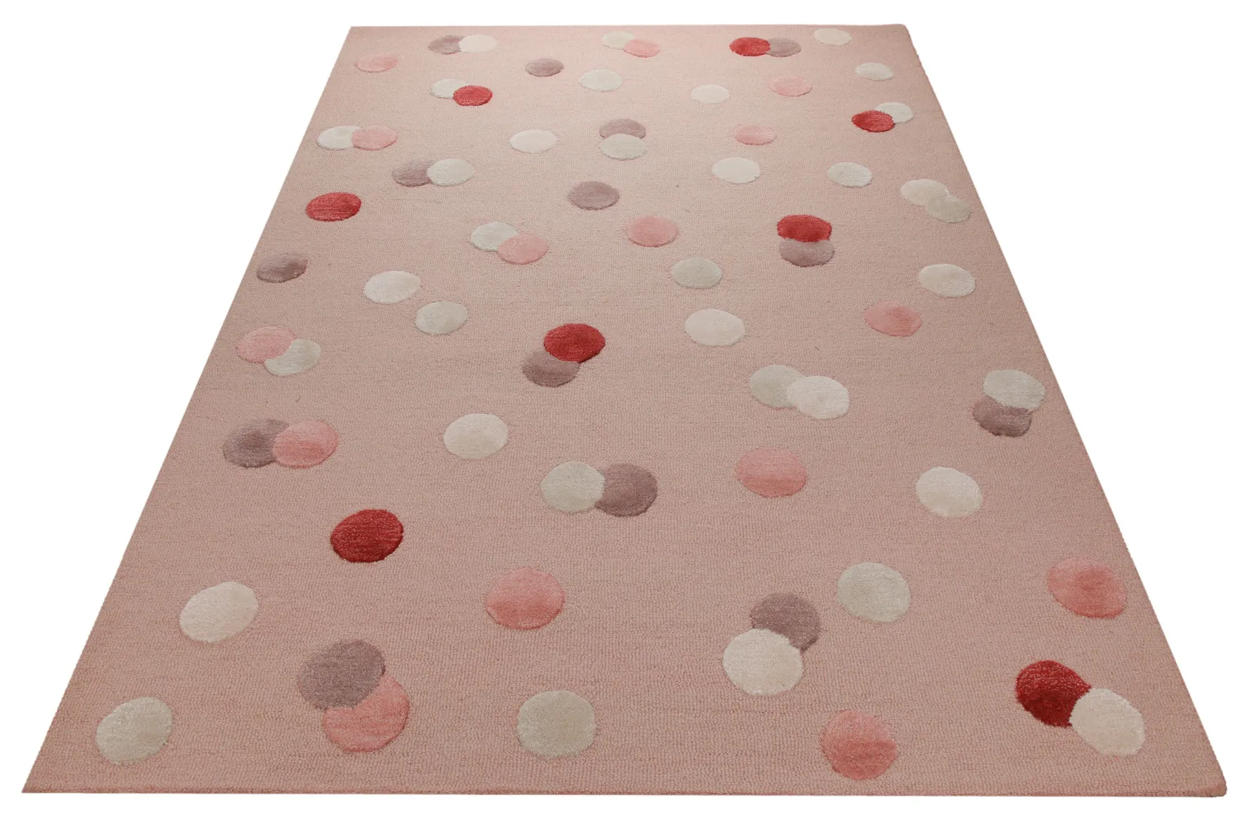 Konfetti auf Blush - Handtuft Wolle 160 x 230 cm