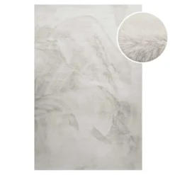 Kunstfell Teppich Beige Grau flauschig und weich "Anna" WECONhome Basics