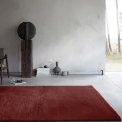 Kunstfell Teppich Bordeaux flauschig und weich 