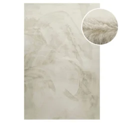 Kunstfell Teppich Creme Beige flauschig und weich 