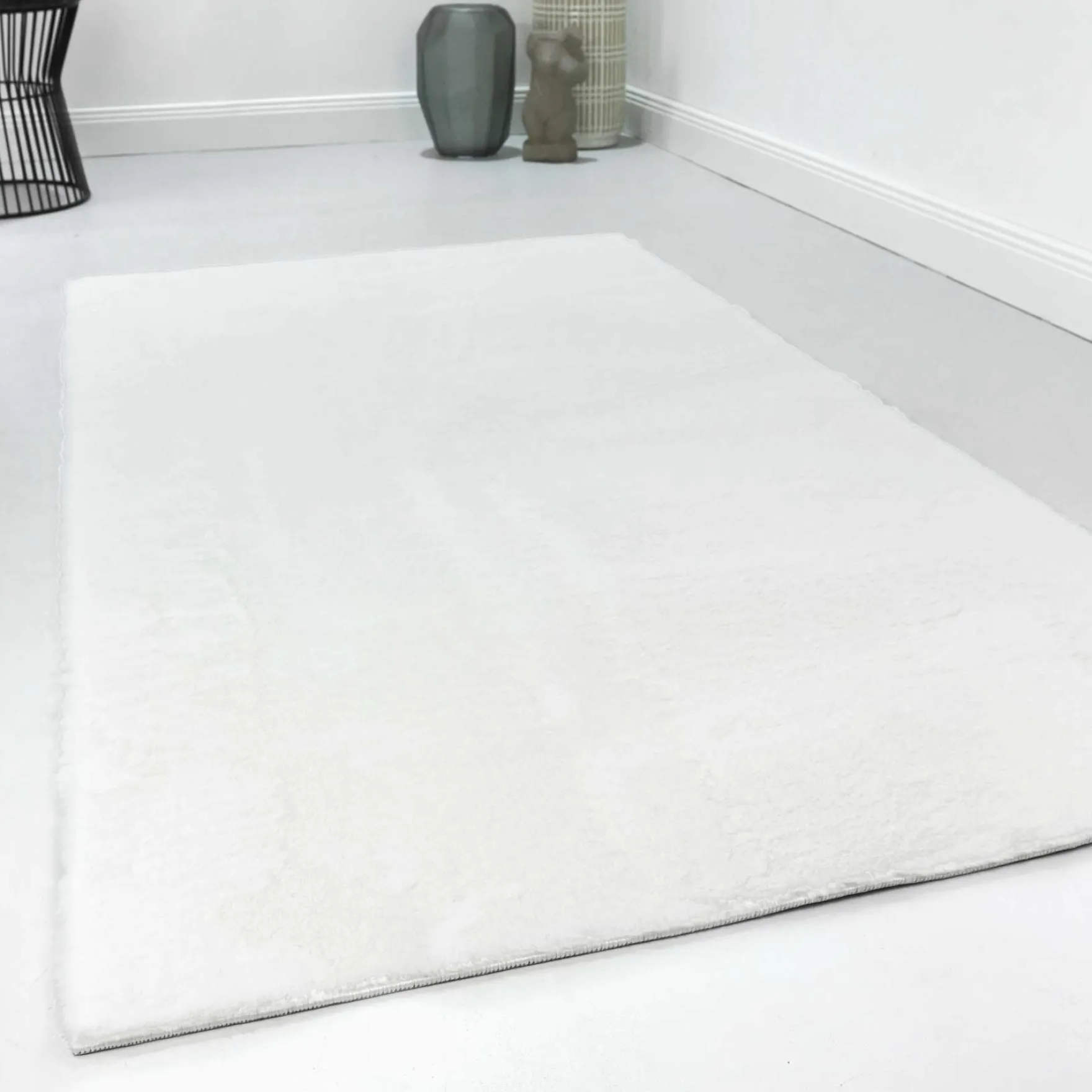 Kunstfell Teppich Creme Weiß soft & weich "Villa Rosso" Homie Living