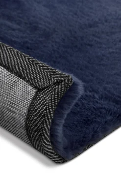Kunstfell Teppich Dunkelblau flauschig und weich "Anna" WECONhome Basics