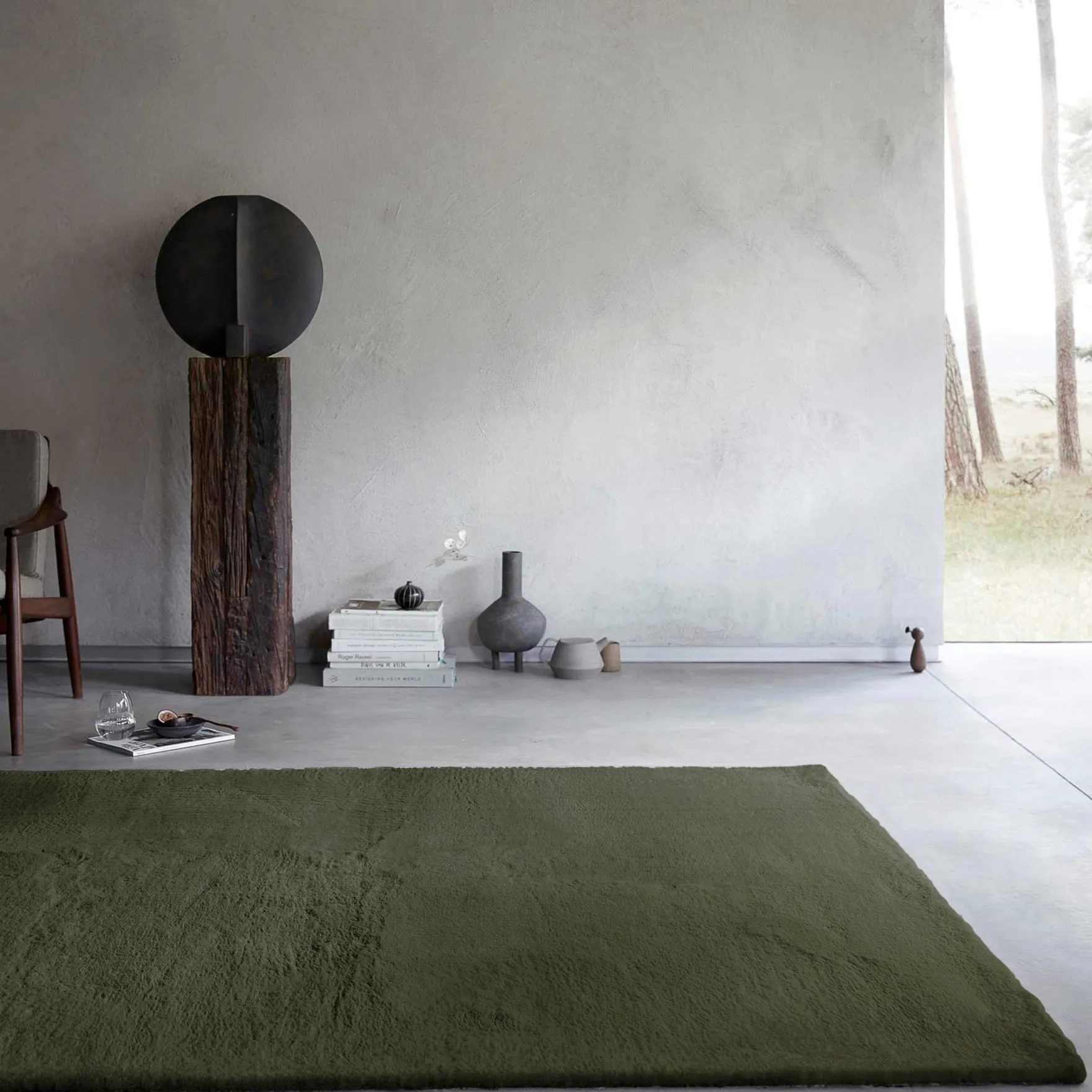 Kunstfell Teppich Olive flauschig und weich "Anna" WECONhome Basics