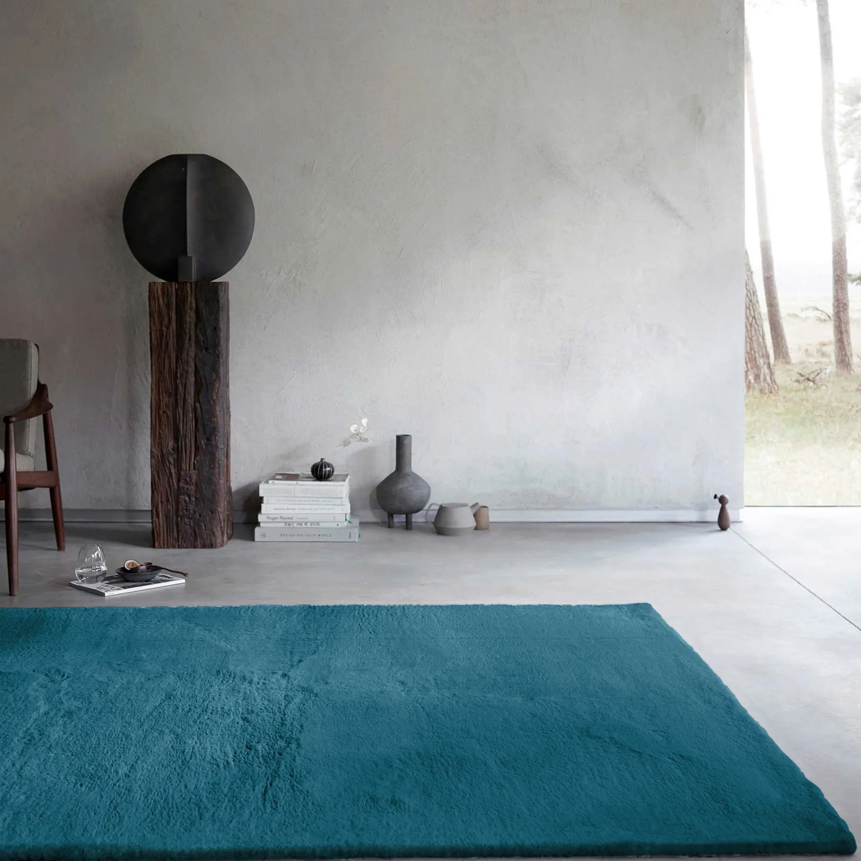 Kunstfell Teppich Petrol flauschig und weich "Anna" WECONhome Basics