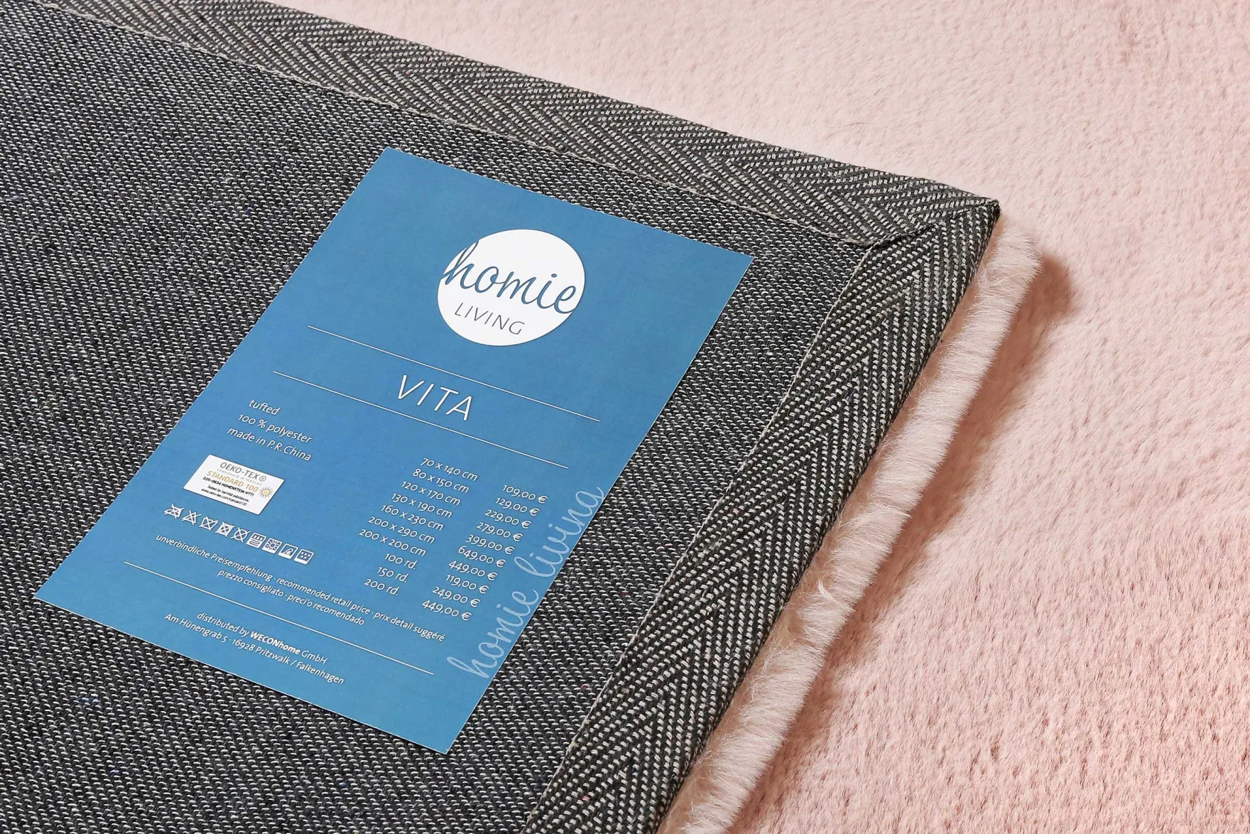 Kunstfell Teppich Rosa kuschelig & flauschig "Vita" Homie Living