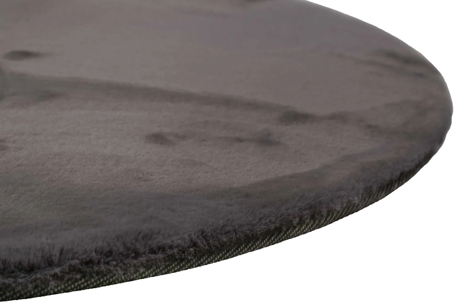 Kunstfell Teppich Rund Anthrazit flauschig und weich "Anna" WECONhome Basics