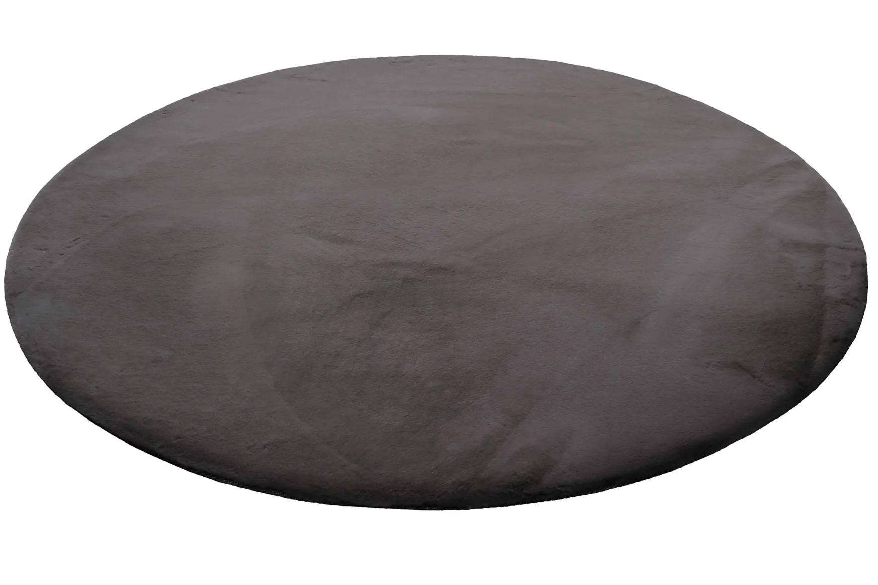 Kunstfell Teppich Rund Anthrazit flauschig und weich "Anna" WECONhome Basics