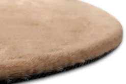 Kunstfell Teppich Rund Apricot flauschig und weich 