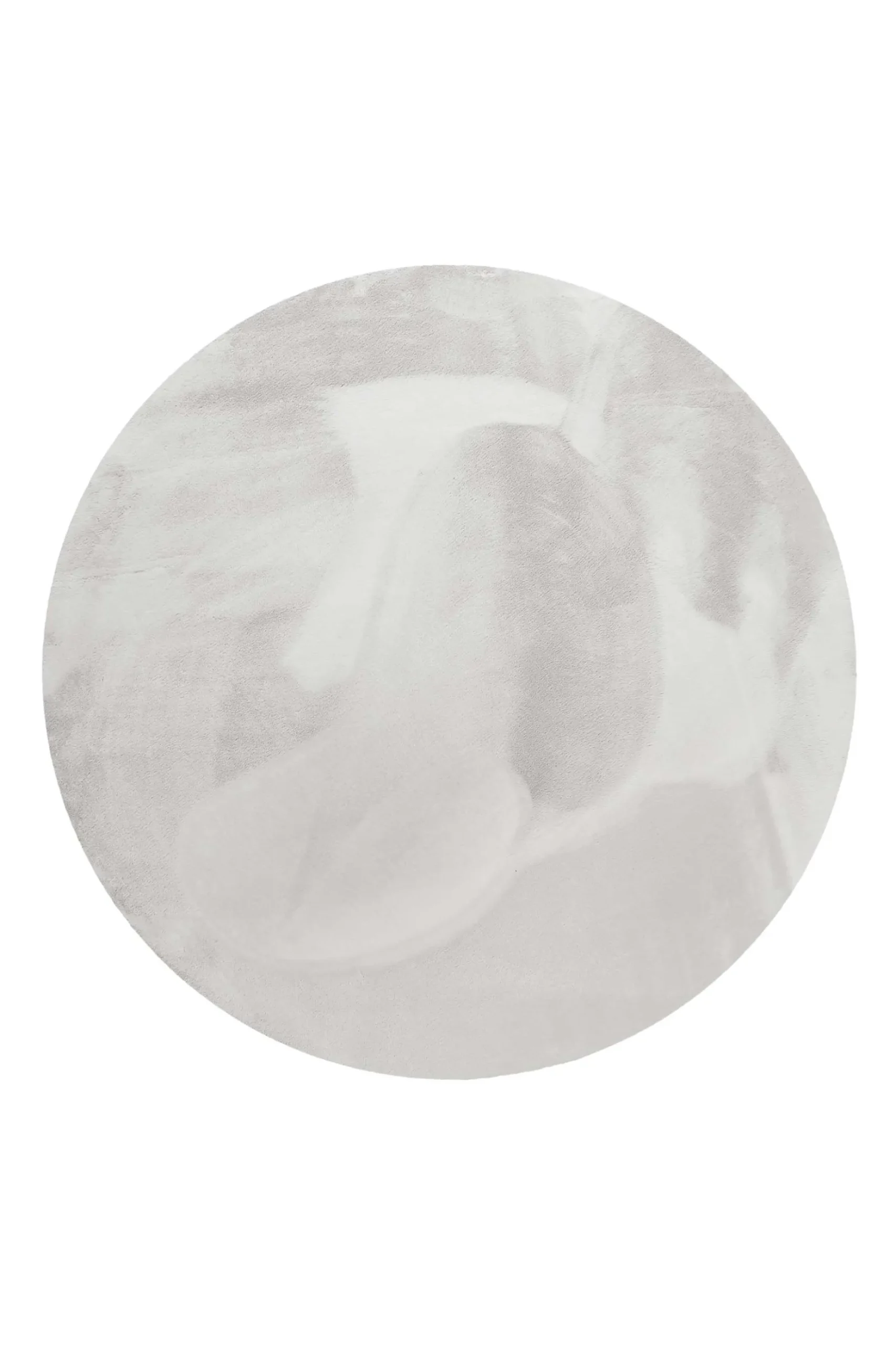 Kunstfell Teppich Rund Beige Grau flauschig und weich "Anna" WECONhome Basics