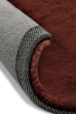 Kunstfell Teppich Rund Bordeaux flauschig und weich "Anna" WECONhome Basics