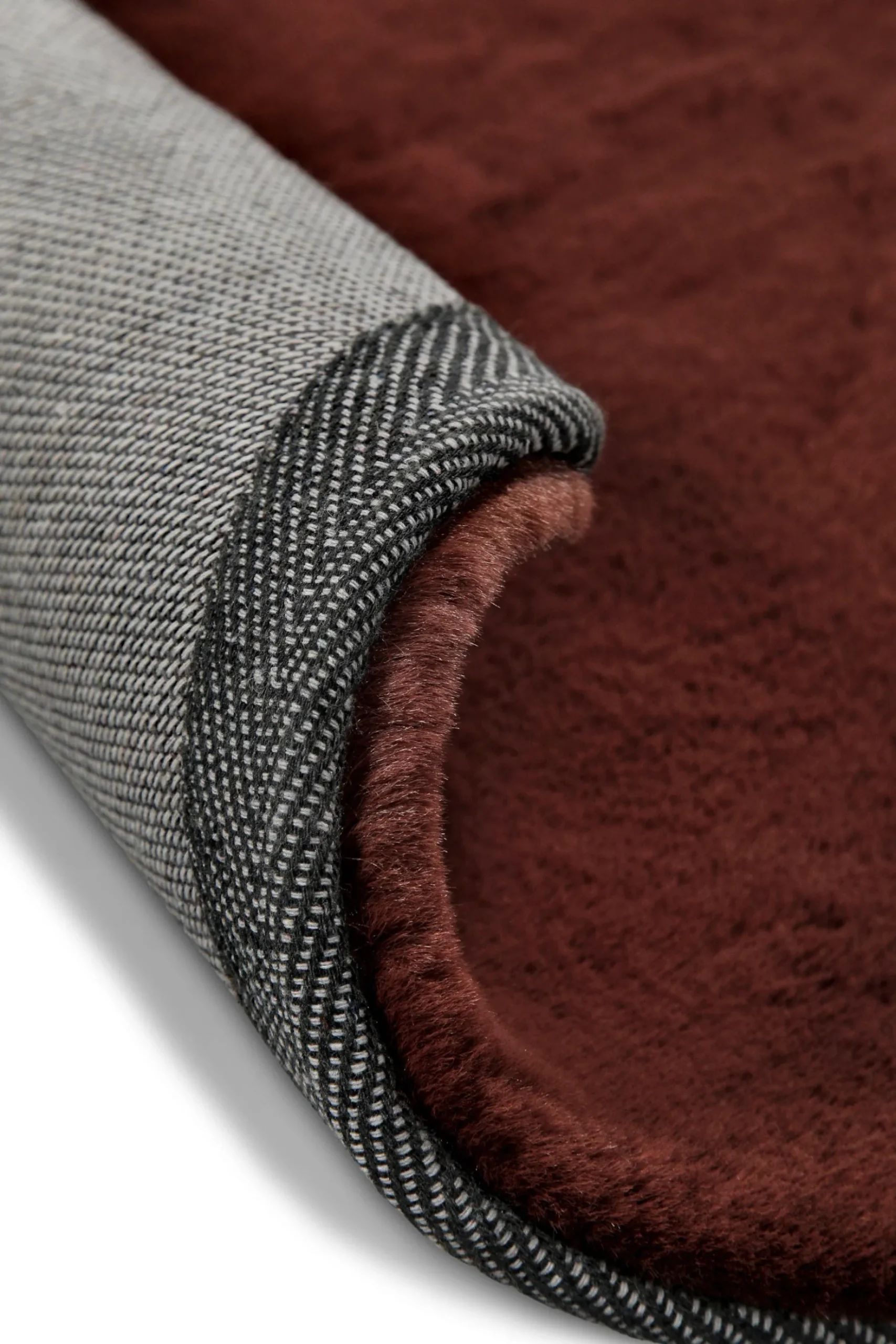 Kunstfell Teppich Rund Bordeaux flauschig und weich "Anna" WECONhome Basics