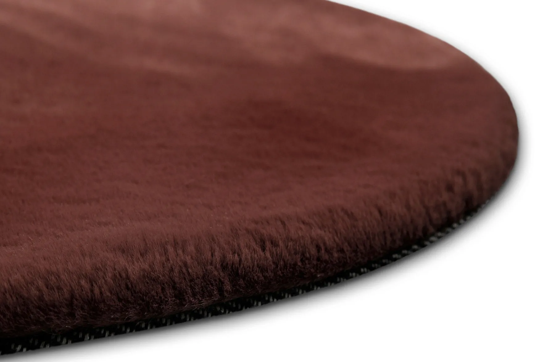 Kunstfell Teppich Rund Bordeaux flauschig und weich "Anna" WECONhome Basics