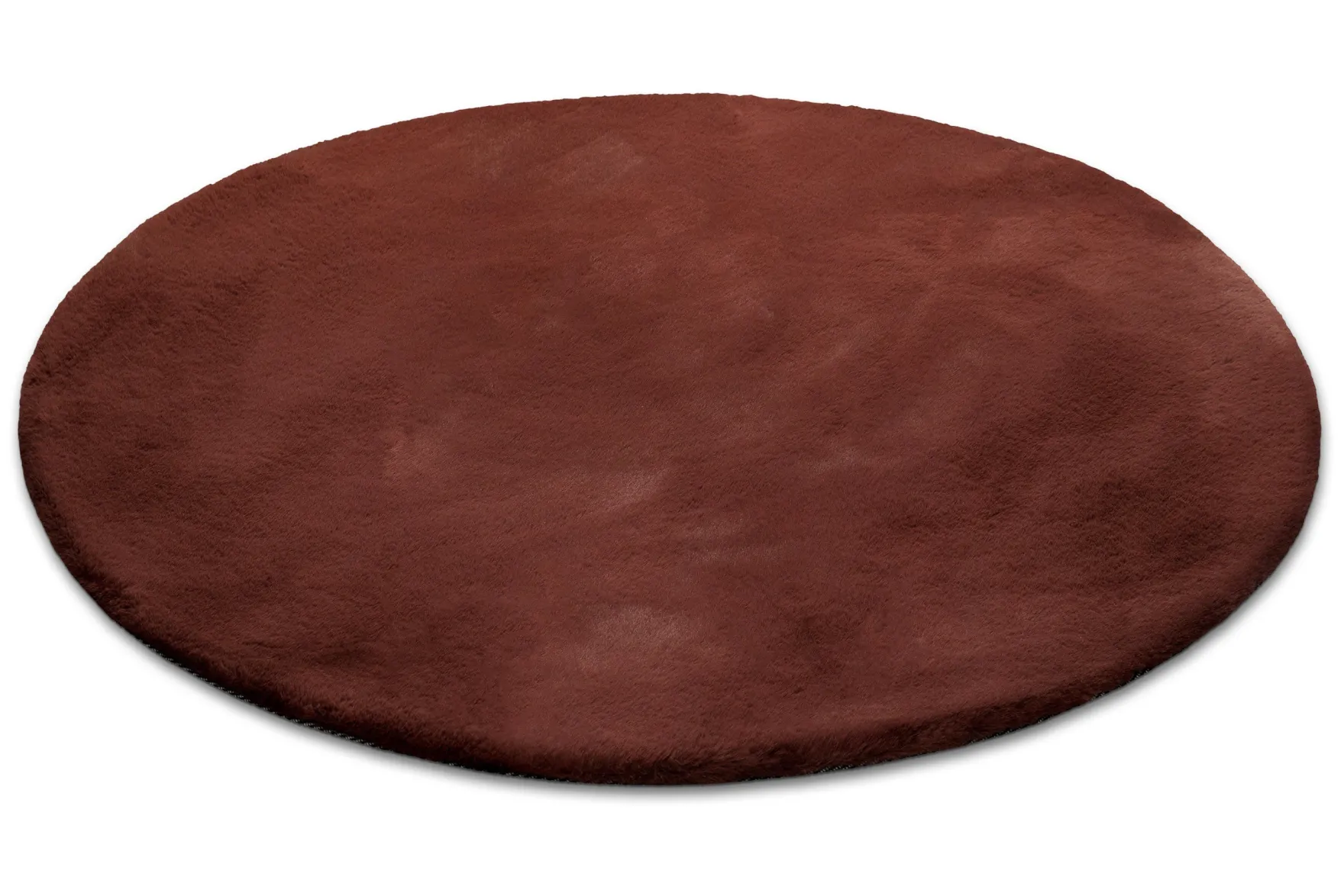 Kunstfell Teppich Rund Bordeaux flauschig und weich "Anna" WECONhome Basics