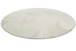 Kunstfell Teppich Rund Creme Beige flauschig und weich 