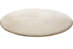 Kunstfell Teppich Rund Creme Beige kuschelig & flauschig 