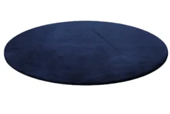 Kunstfell Teppich Rund Dunkelblau kuschelig & flauschig "Vita" Homie Living