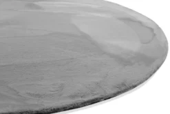 Kunstfell Teppich Rund Grau flauschig und weich "Anna" WECONhome Basics