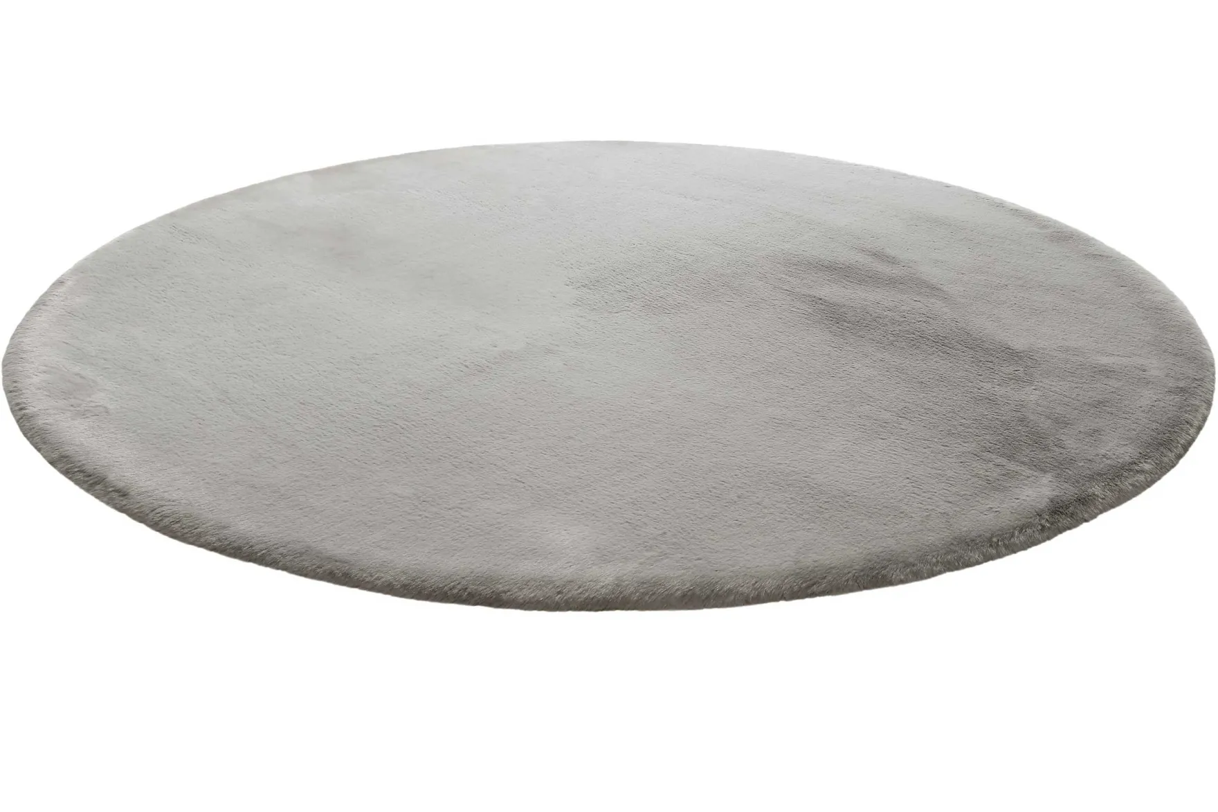 Kunstfell Teppich Rund Grau kuschelig & flauschig "Vita" Homie Living