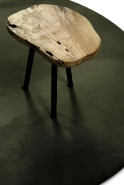 Kunstfell Teppich Rund Olive flauschig und weich "Anna" WECONhome Basics