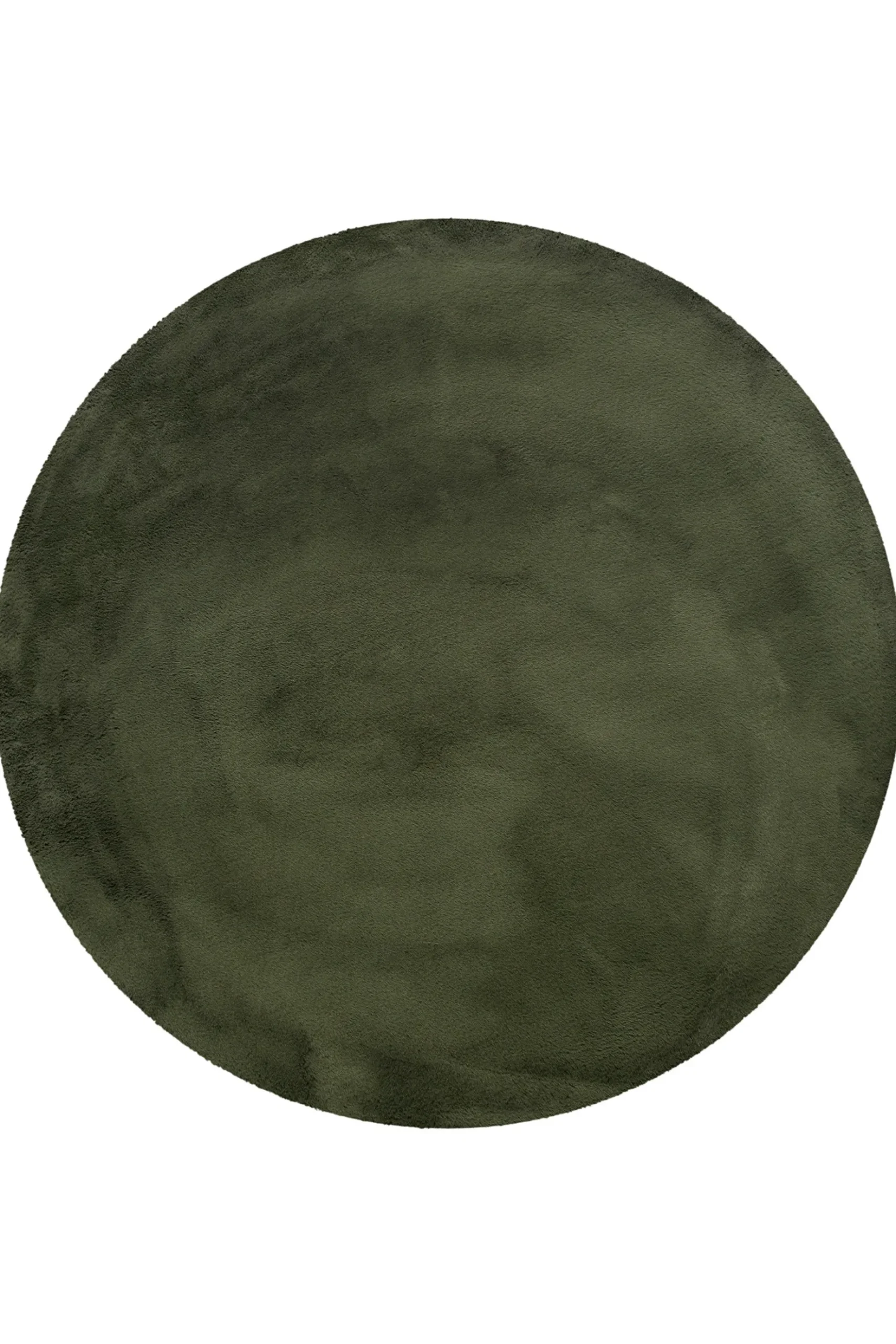 Kunstfell Teppich Rund Olive flauschig und weich "Anna" WECONhome Basics