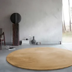 Kunstfell Teppich Rund Sand flauschig und weich "Anna" WECONhome Basics