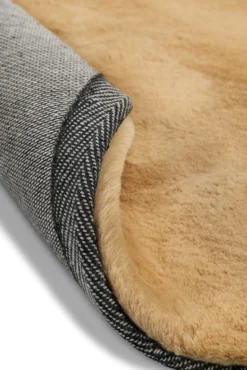 Kunstfell Teppich Rund Sand flauschig und weich