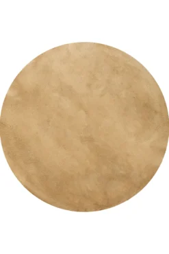 Kunstfell Teppich Rund Sand flauschig und weich