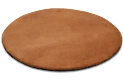 Kunstfell Teppich Rund Terracotta flauschig und weich "Anna" WECONhome Basics