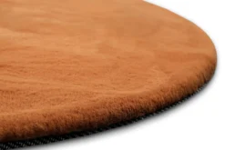 Kunstfell Teppich Rund Terracotta flauschig und weich 