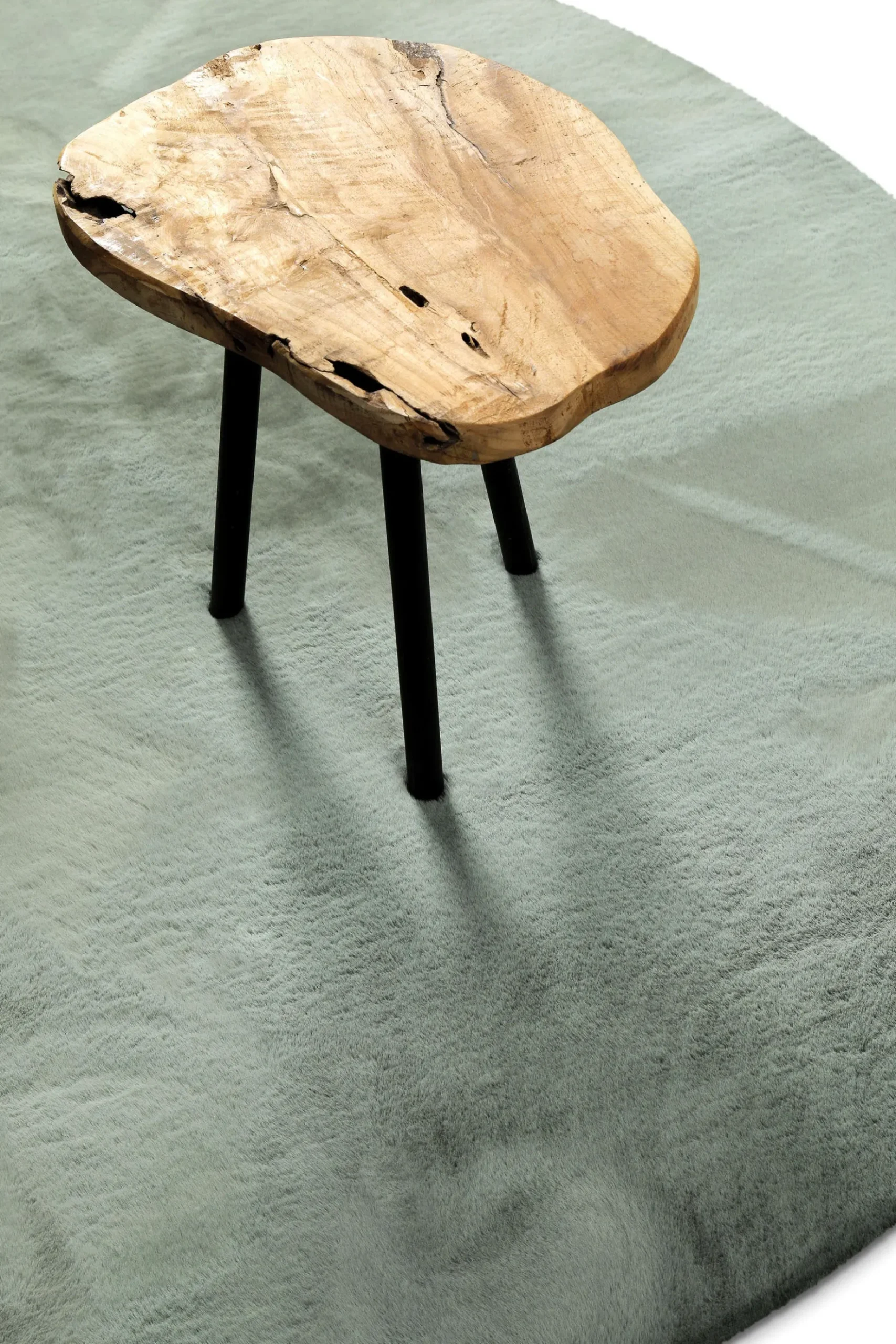 Kunstfell Teppich Rund Türkis flauschig und weich "Anna" WECONhome Basics