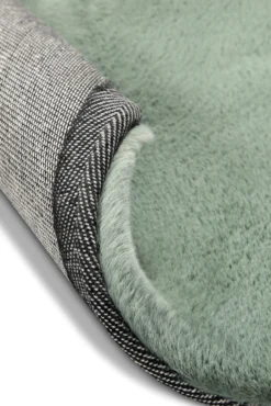 Kunstfell Teppich Rund Türkis flauschig und weich