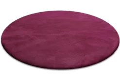 Kunstfell Teppich Rund Violett flauschig und weich
