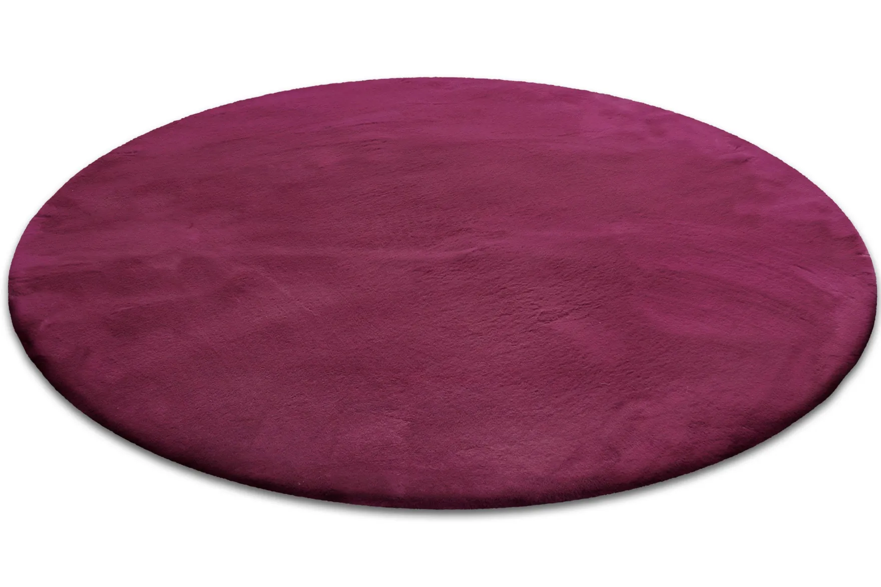 Kunstfell Teppich Rund Violett flauschig und weich "Anna" WECONhome Basics