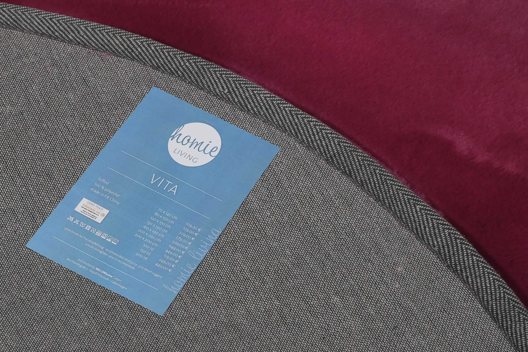 Kunstfell Teppich Rund Violett kuschelig & flauschig "Vita" Homie Living