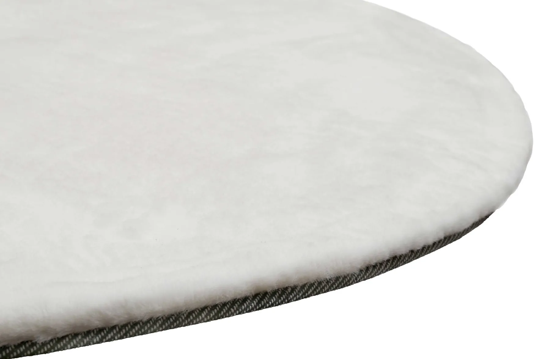Kunstfell Teppich Rund Weiß flauschig und weich "Anna" WECONhome Basics