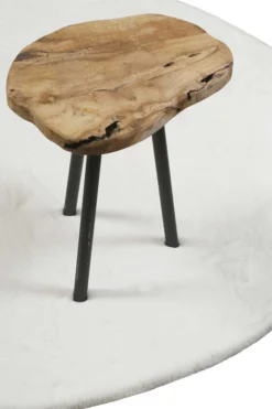 Kunstfell Teppich Rund Weiß flauschig und weich