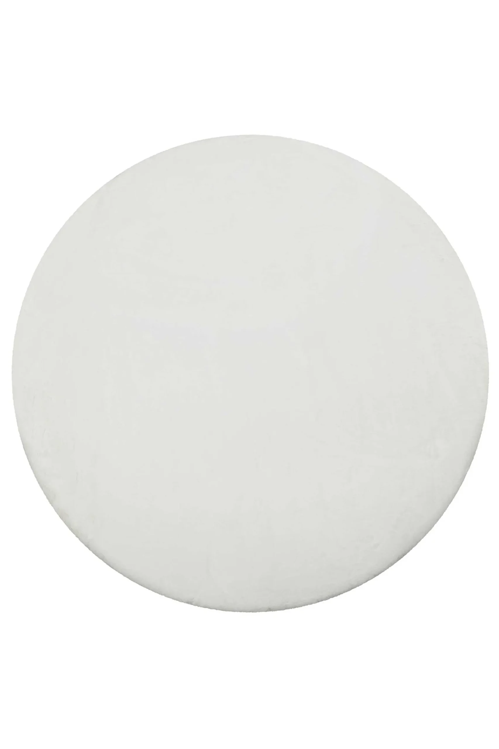 Kunstfell Teppich Rund Weiß flauschig und weich "Anna" WECONhome Basics