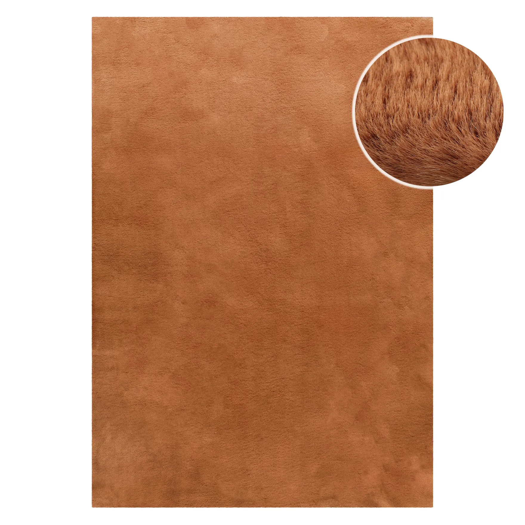 Kunstfell Teppich Terracotta flauschig und weich "Anna" WECONhome Basics