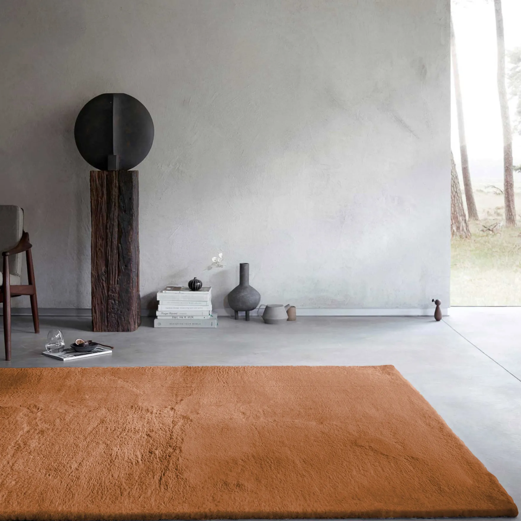 Kunstfell Teppich Terracotta flauschig und weich "Anna" WECONhome Basics
