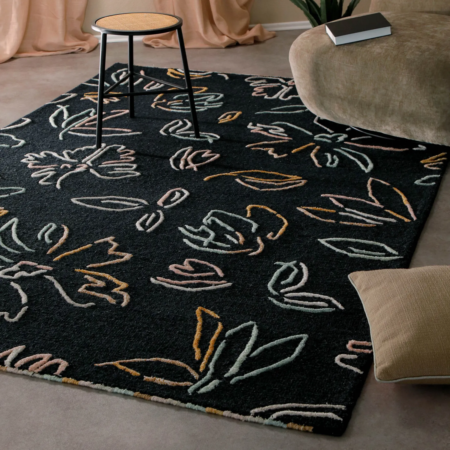 Kurzflorteppich Anthrazit aus Schurwolle "Vee" WECONhome