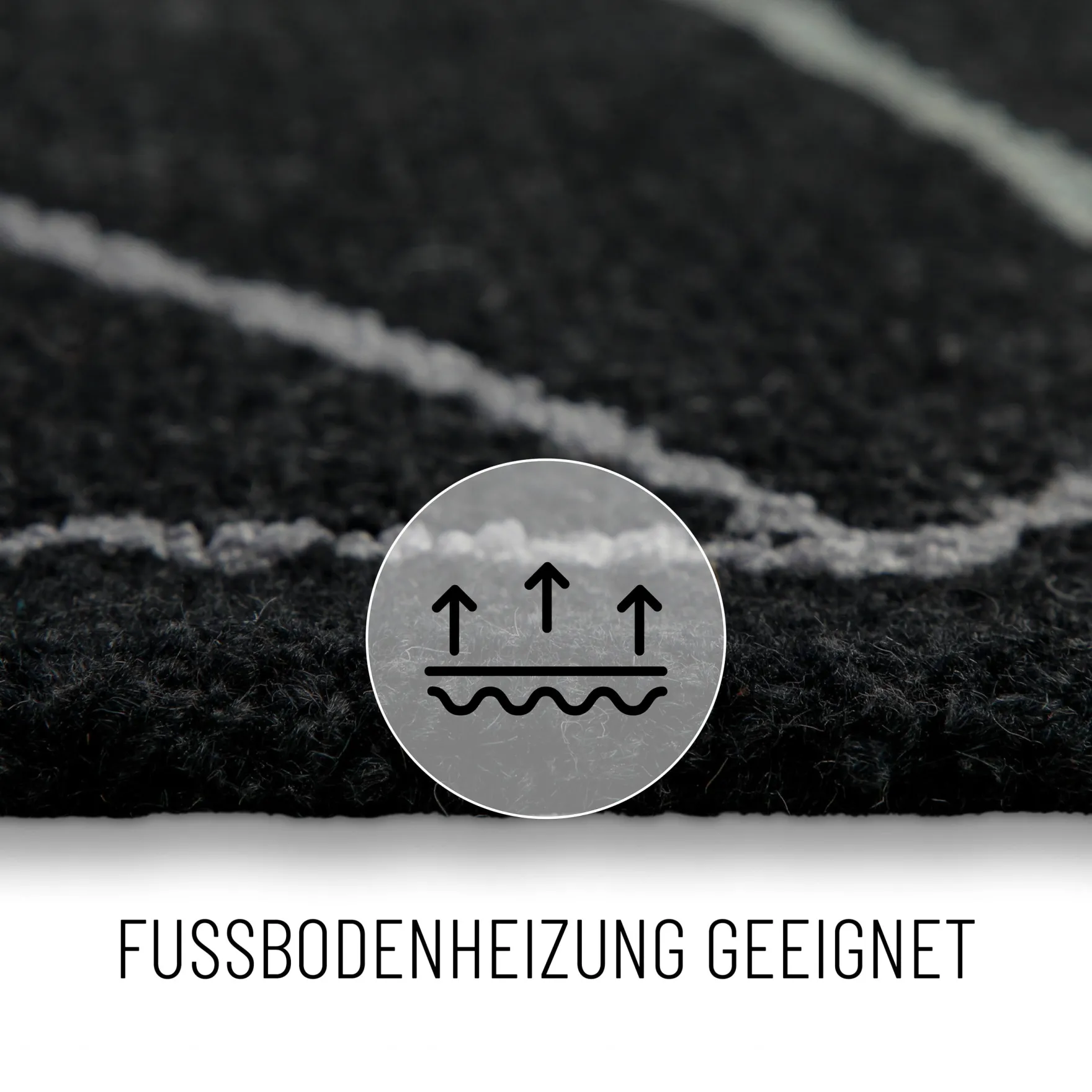 Kurzflorteppich Anthrazit aus Schurwolle "Nox" WECONhome