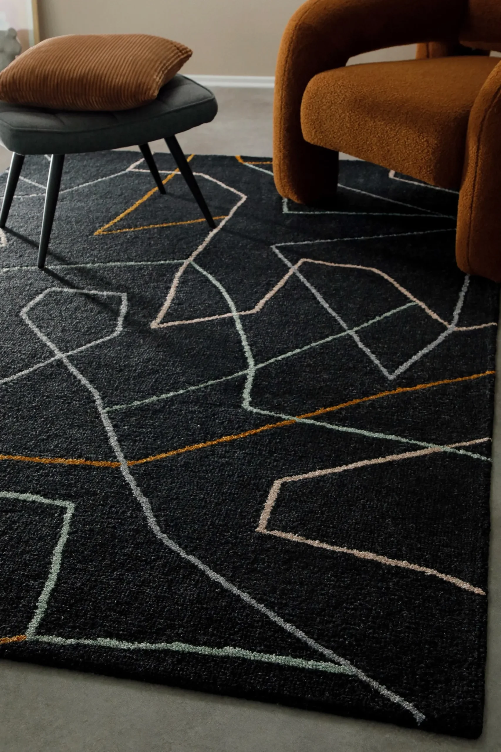 Kurzflorteppich Anthrazit aus Schurwolle "Nox" WECONhome