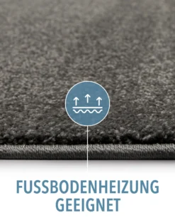Kurzflorteppich Anthrazit Grau "Montepulciano" Homie Living