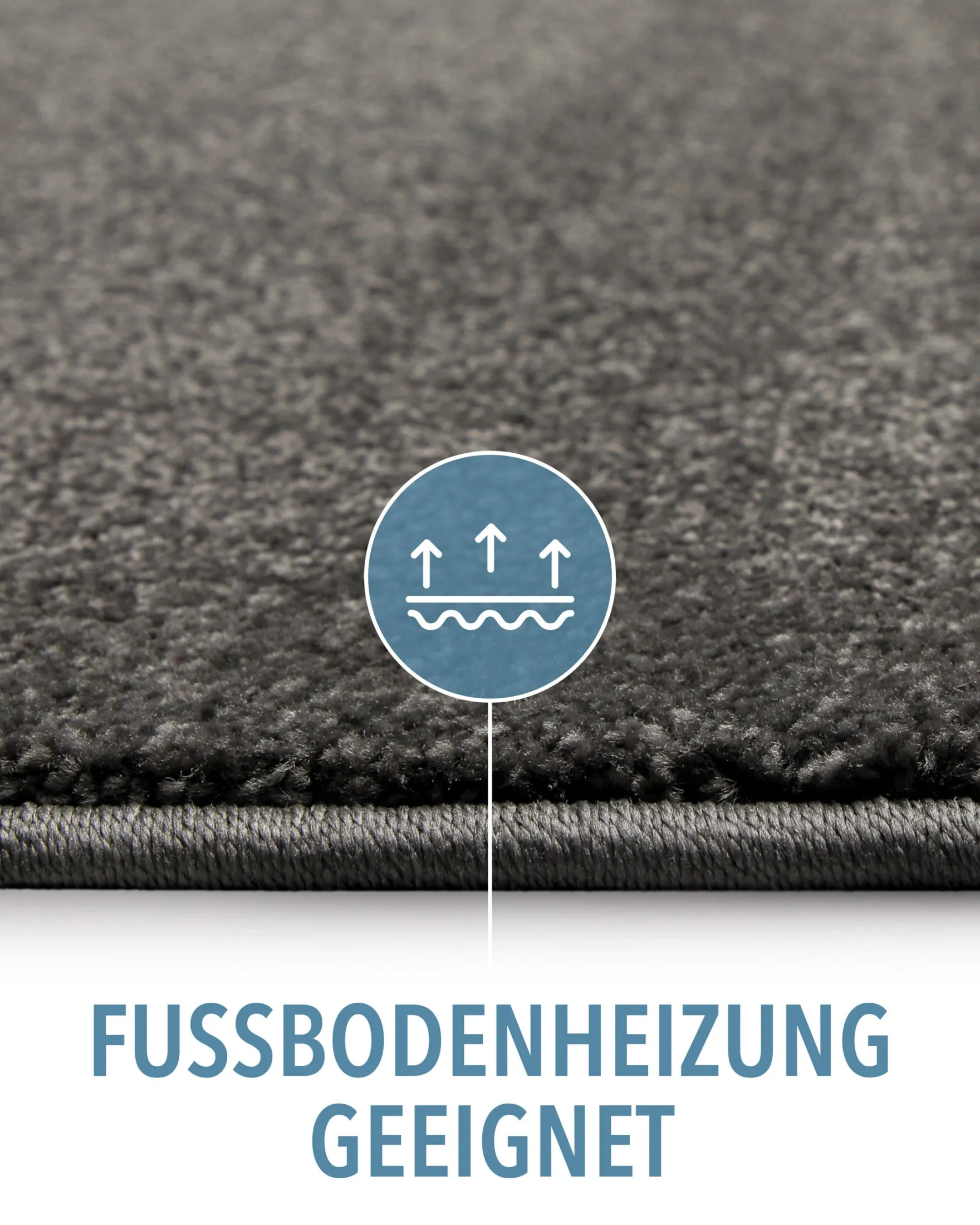 Kurzflorteppich Anthrazit Grau "Montepulciano" Homie Living