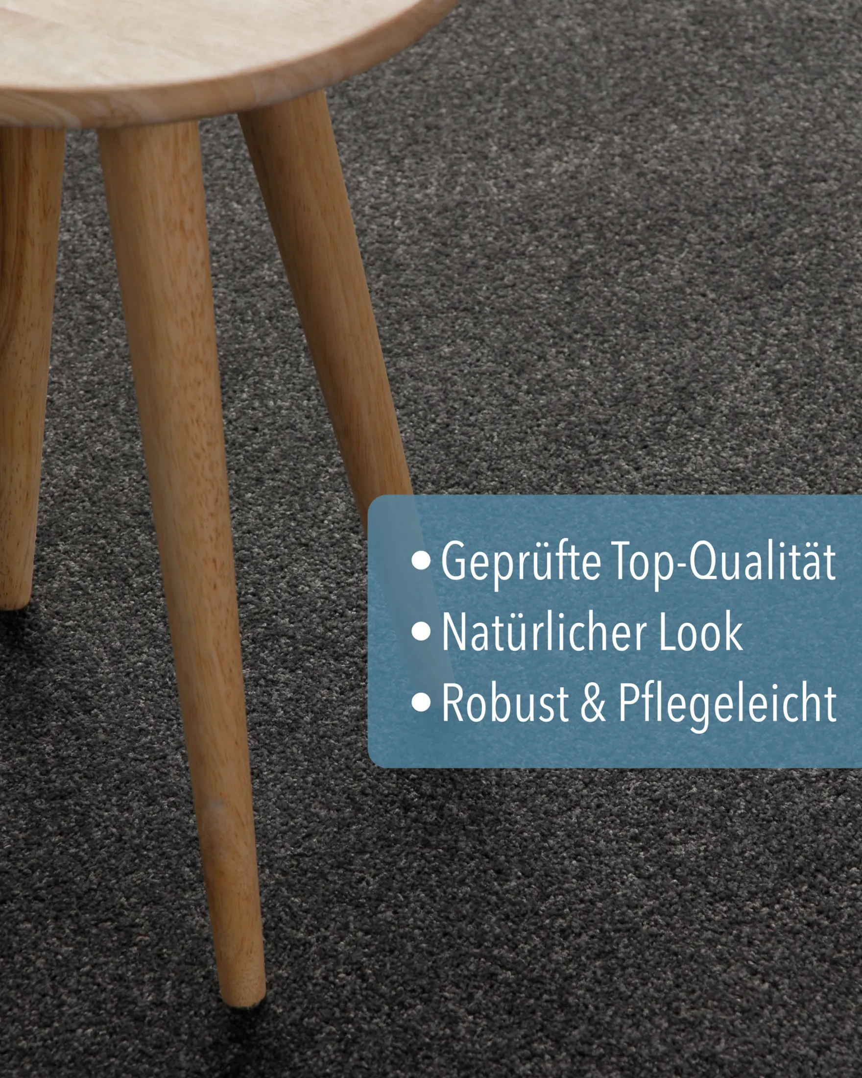 Kurzflorteppich Anthrazit Grau "Montepulciano" Homie Living