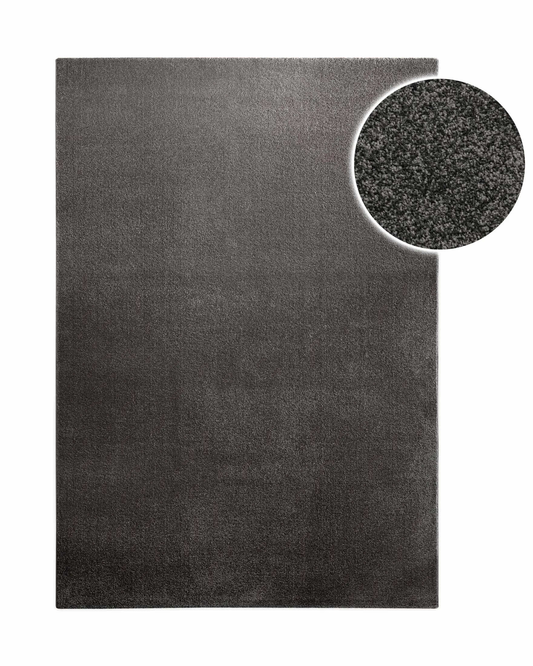 Kurzflorteppich Anthrazit Grau "Montepulciano" Homie Living
