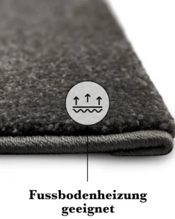 Kurzflorteppich Anthrazit grau