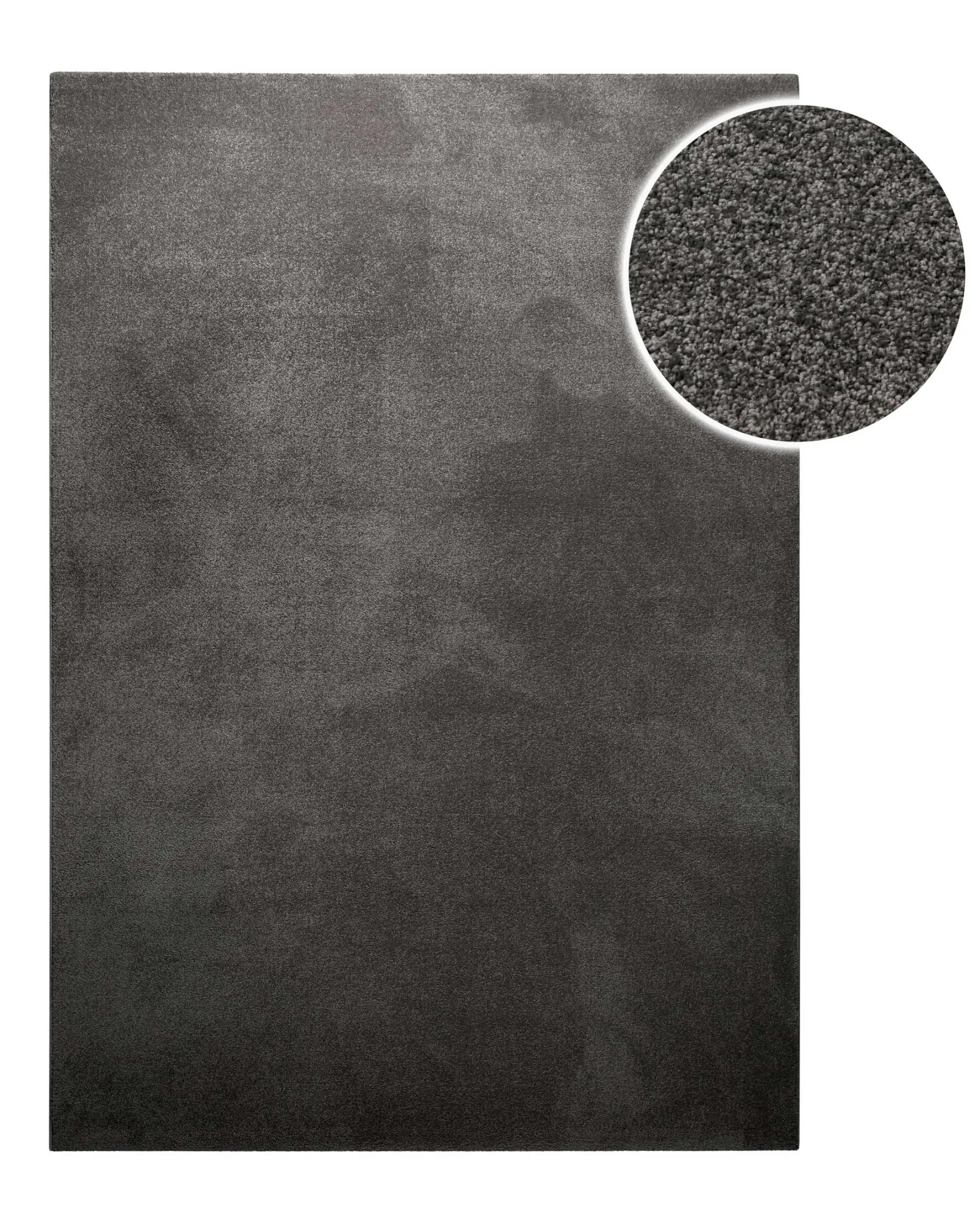 Kurzflorteppich Anthrazit grau "Freja" WECONhome Basics